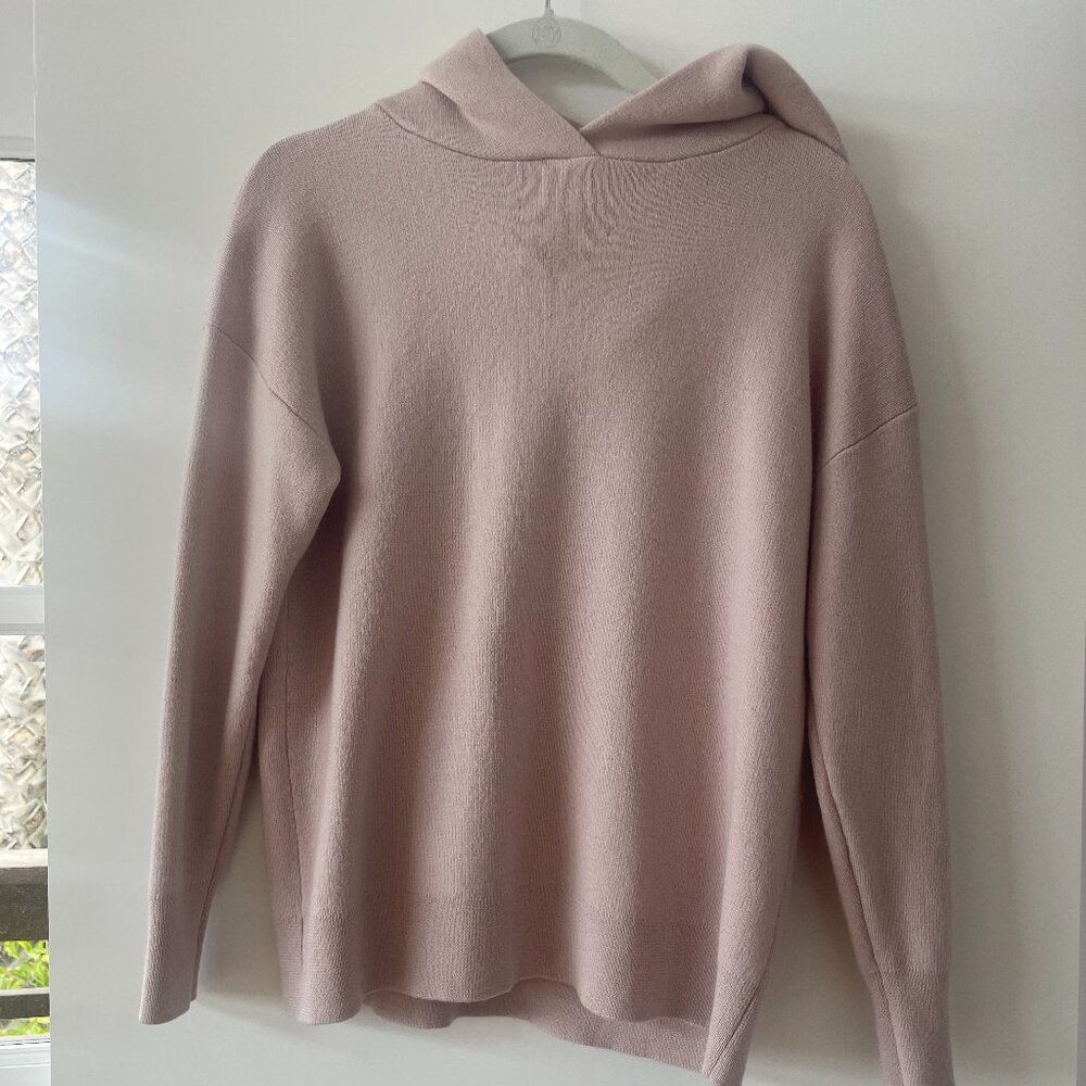 Magaschoni Pink‎ Hooded Sweater, Long-Sleeve, Pullover, Size Small
